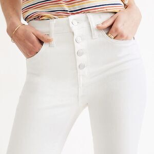 Madewell 10" High-Rise Button-Front Crop Skinny Jeans